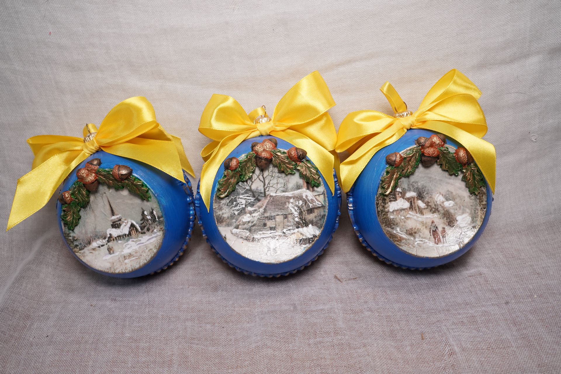 Bombki widoczki - 3 sztuki
